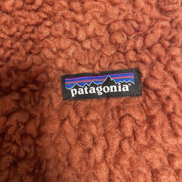 Patagonia Vest Womens Small Orange Dusty Mesa Fleece Full Zip High Pile Pockets - Picture 3 of 10